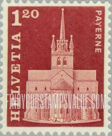 FindYourStampsValue: Federal Administration, Regular, 1960-63: Abbey Church, Payerne
