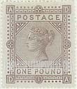 Great Britain (United Kingdom): Queen Victoria - One Pound Brown Lilac