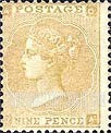 FindYourStampsValue: Great Britain (United Kingdom): Queen Victoria - Nine Pence Bister