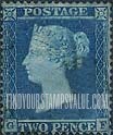 FindYourStampsValue: Great Britain (United Kingdom): Queen Victoria - Two Pence Blue