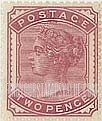 Great Britain (United Kingdom): Queen Victoria - Two Pence Lilac Rose