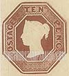 Great Britain (United Kingdom): Queen Victoria - Ten Pence Red Brown