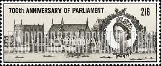 FindYourStampsValue: Great Britain (United Kingdom): 700th Anniversary of Parliament - Parliament Buildings