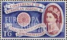 FindYourStampsValue: Great Britain (United Kingdom): 1st Anniversary of the Establishment of CEPT - Symbolic Wheel
