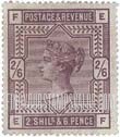 Great Britain (United Kingdom): Queen Victoria - Two Shillings Six Pence Lilac