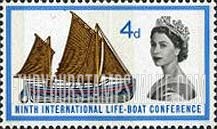 FindYourStampsValue: Great Britain (United Kingdom): 9th International Lifeboat Conference - 19th Century Lifeboat under Sail
