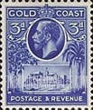 Gold Coast: Cristiansborg Castle and King George V - Three Pence