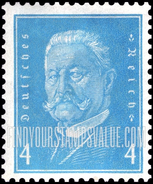 FindYourStampsValue: President Paul von Hindenburg