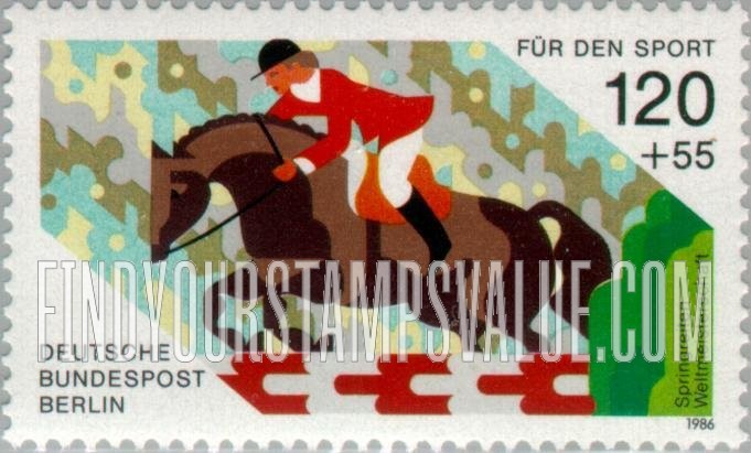 FindYourStampsValue: OCCUPATION SEMI-POSTAL - European Sports Championships Type of 1986: Show jumping