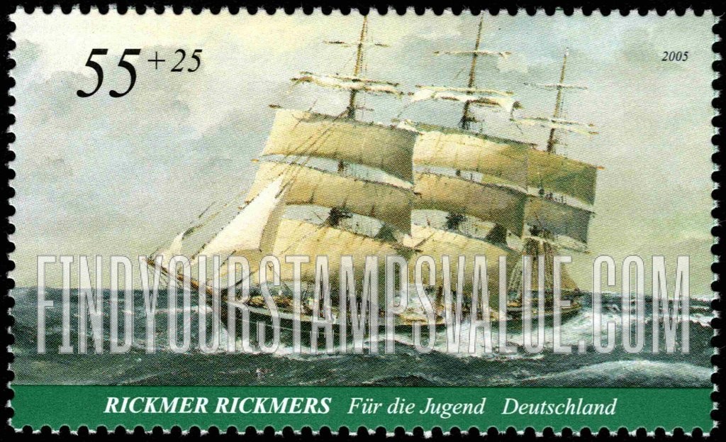 FindYourStampsValue: SEMI-POSTAL - Sailing Ships: Rickmer Rickmers