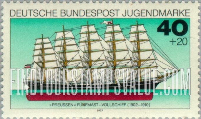 FindYourStampsValue: SEMI-POSTAL - Historic Ships: Preussen, 5-master, 1902