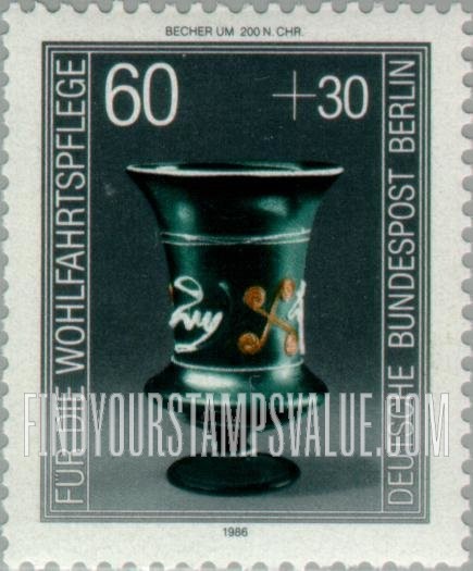 FindYourStampsValue: OCCUPATION SEMI-POSTAL - Glassware Type of 1986: Tumbler, c. 200