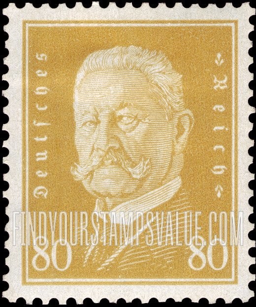FindYourStampsValue: President Paul von Hindenburg