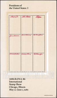 FindYourStampsValue: AMERIPEX '86 - Presidents