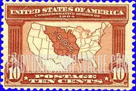 FindYourStampsValue: LOUISIANA PURCHASE EXPOSITION - Map of Louisiana Purchase