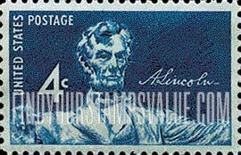FindYourStampsValue: ABRAHAM LINCOLN BIRTH SESQUICENTENNIAL ISSUE, by Daniel Chester French