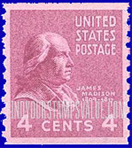 FindYourStampsValue: PRESIDENTIAL ISSUE - James Madison, Coil Stamp
