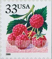 FindYourStampsValue: BERRIES - Raspberries, Self-Adhesive Stamp