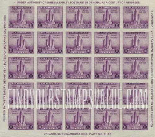 AMERICAN PHILATELIC SOCIETY - Federal Building at Chicago, 1933