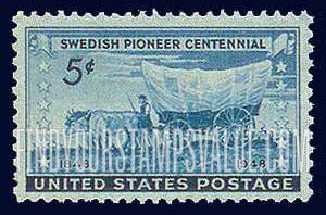 SWEDISH PIONEER - Swedish Pioneer with Covered Wagon moving Westward
