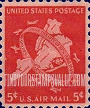 NEW YORK CITY - Map of Five Boroughs, Circular Band & Planes