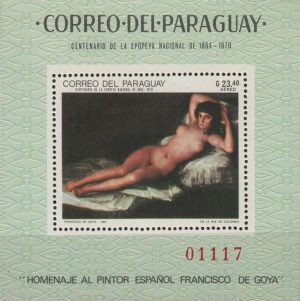 Paraguay: The Naked Maja postage stamp