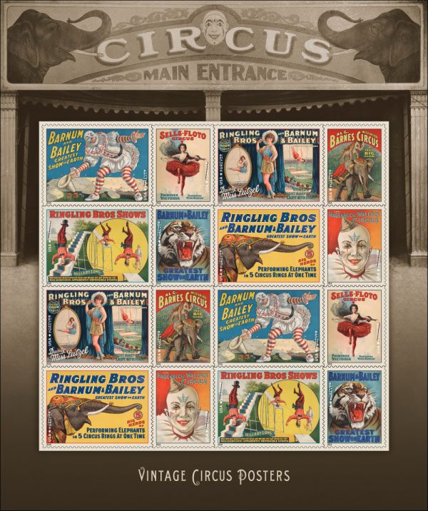 Main stamp of the year 2014: Vintage Circus Posters Main stamp of the year 2014: Vintage Circus Posters