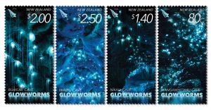 Top Extraordinary Stamps 2016: Fifth Place - Glowworms stamps by New Zealand Post