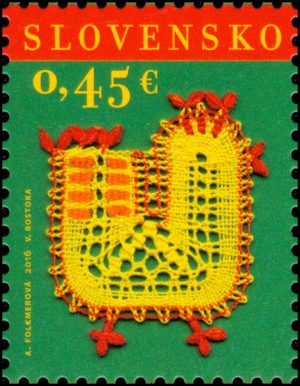 Top Extraordinary Stamps 2016: Third Place - Easter 2016 - Bobbin Lace stamp by Slovakia Post