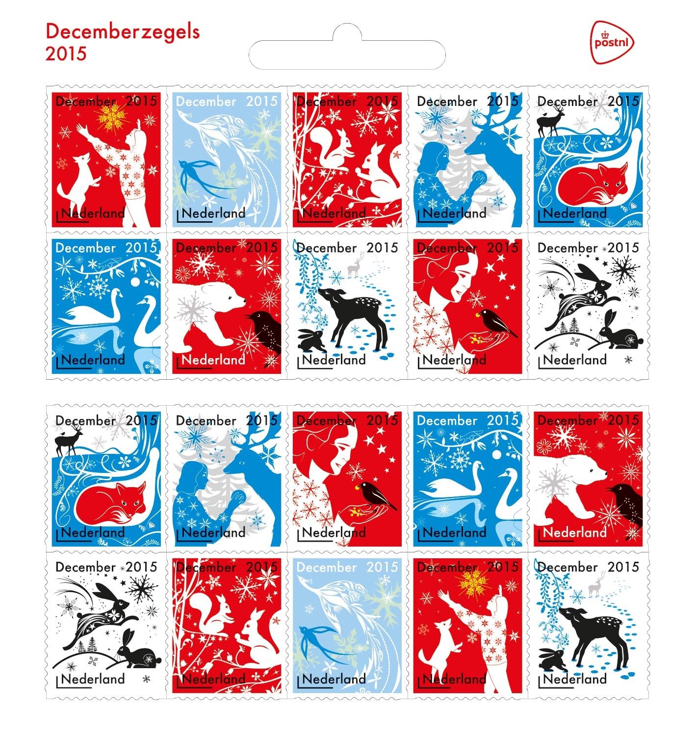 Each stamp 'shines' and unites people! The festive sheet of 10 stamps release by PostNL