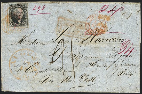 US 1847 10c cover is to star in the auction of Steven Walske collection